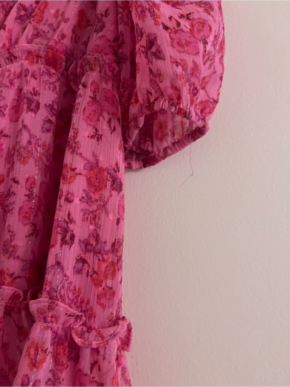 Taylor Pink Floral Ruffle Sundress - Cottagecore Style - Picture 4 of 11